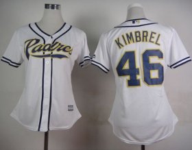 Wholesale Cheap Padres #46 Craig Kimbrel White Home Women\'s Stitched MLB Jersey