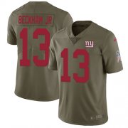 Wholesale Cheap Nike Giants #13 Odell Beckham Jr Olive Youth Stitched NFL Limited 2017 Salute to Service Jersey