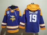 Wholesale Cheap Men's Minnesota Vikings #19 Adam Thielen Purple Yellow Ageless Must-Have Lace-Up Pullover Hoodie