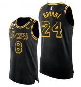Wholesale Cheap Men's Los Angeles Lakers Front #8 Back #24 Kobe Bryant With 2 Gigi Patch Black Stitched Jersey