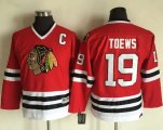 Wholesale Cheap Blackhawks #19 Jonathan Toews Red CCM Throwback Stitched Youth NHL Jersey