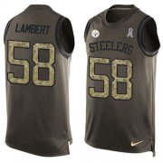 Wholesale Cheap Nike Steelers #58 Jack Lambert Green Men's Stitched NFL Limited Salute To Service Tank Top Jersey
