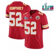 Wholesale Cheap Men’s Kansas City Chiefs #52 Creed Humphrey Red Super Bowl LVII Patch Vapor Untouchable Limited Stitched Jersey