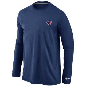 Wholesale Cheap Nike Houston Texans Sideline Legend Authentic Logo Long Sleeve T-Shirt Dark Blue