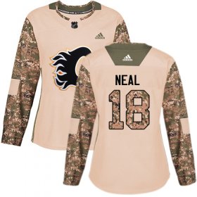 Wholesale Cheap Adidas Flames #18 James Neal Camo Authentic 2017 Veterans Day Women\'s Stitched NHL Jersey