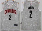 Wholesale Cheap Men's Cleveland Cavaliers #2 Kyrie Irving Adidas 2015 Gray City Lights Swingman Jersey