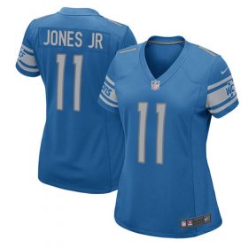 Wholesale Cheap Nike Lions #11 Marvin Jones Jr Light Blue Team Color Women\'s Stitched NFL Elite Jersey