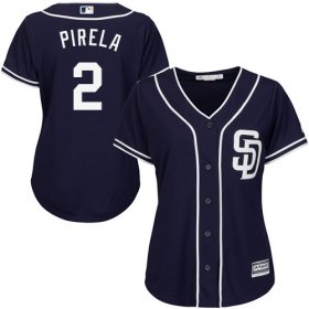 Wholesale Cheap Padres #2 Jose Pirela Navy Blue Alternate Women\'s Stitched MLB Jersey