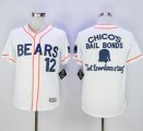 Wholesale Cheap Bad News Bears Button Down #12 Tanner Boyle White Movie Stitched MLB Jersey