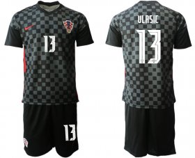 Wholesale Cheap Men 2020-2021 European Cup Croatia away black 13 Nike Soccer Jersey