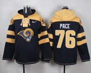 Wholesale Cheap Nike Rams #76 Orlando Pace Navy Blue Player Pullover NFL Hoodie