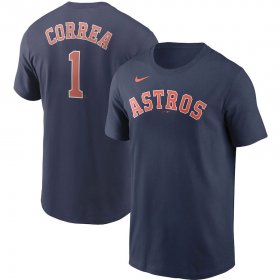 Wholesale Cheap Houston Astros #1 Carlos Correa Nike Name & Number Team T-Shirt Navy