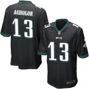 Wholesale Cheap Nike Eagles #13 Nelson Agholor Black Alternate Youth Stitched NFL New Elite Jersey