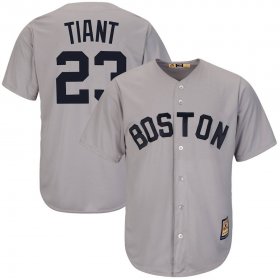 Wholesale Cheap Boston Red Sox #23 Luis Tiant Majestic Cooperstown Collection Cool Base Player Jersey Gray