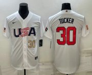 Cheap Men's USA Baseball #30 Kyle Tucker Number 2023 White World Baseball Classic Stitched Jersey