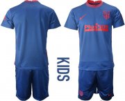 Wholesale Cheap Youth 2020-2021 club Atletico Madrid away blue Soccer Jerseys