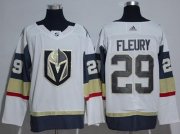 Wholesale Cheap Adidas Golden Knights #29 Marc-Andre Fleury White Road Authentic Women's Stitched NHL Jersey