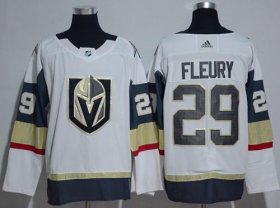 Wholesale Cheap Adidas Golden Knights #29 Marc-Andre Fleury White Road Authentic Women\'s Stitched NHL Jersey