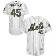 Wholesale Cheap Mets #45 Zack Wheeler White(Blue Strip) Flexbase Authentic Collection Memorial Day Stitched MLB Jersey