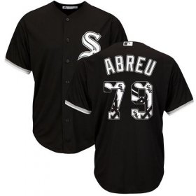 Wholesale Cheap White Sox #79 Jose Abreu Black Team Logo Fashion Stitched MLB Jersey