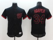 Wholesale Cheap Men Washington Nationals #34 Harper Black Classic Elite 2022 MLB Jersey
