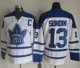 Wholesale Cheap Maple Leafs #13 Mats Sundin White CCM Throwback Winter Classic Stitched NHL Jersey