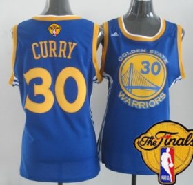 Wholesale Cheap Women\'s Golden State Warriors #30 Stephen Curry Blue 2016 The NBA Finals Patch Jersey