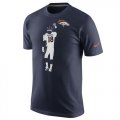 Wholesale Cheap Denver Broncos #18 Peyton Manning Nike Walkoff Name and Number T-Shirt Navy