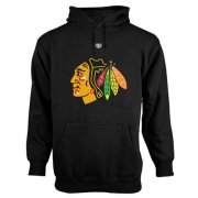Wholesale Cheap Chicago Blackhawks Old Time Hockey Big Logo with Crest Pullover Hoodie Black