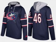 Wholesale Cheap Blue Jackets #46 Dean Kukan Navy Name And Number Hoodie