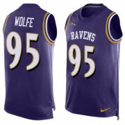 Wholesale Cheap Nike Ravens #95 Derek Wolfe Purple Team Color Men's Stitched NFL Limited Tank Top Jersey