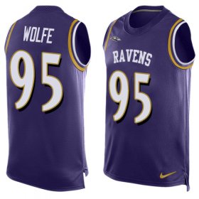 Wholesale Cheap Nike Ravens #95 Derek Wolfe Purple Team Color Men\'s Stitched NFL Limited Tank Top Jersey