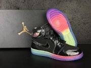 Wholesale Cheap Air Jordan 1 Retro High Gs Heiress Shoes Black/Rainbow