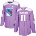 Wholesale Cheap Adidas Rangers #11 Mark Messier Purple Authentic Fights Cancer Stitched Youth NHL Jersey