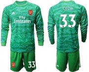 Wholesale Cheap Arsenal #33 Cech Green Long Sleeves Goalkeeper Soccer Country Jersey