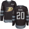 Wholesale Cheap Adidas Ducks #20 Pontus Aberg Black 1917-2017 100th Anniversary Stitched NHL Jersey