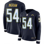 Wholesale Cheap Nike Chargers #54 Melvin Ingram Navy Blue Team Color Women's Stitched NFL Limited Therma Long Sleeve Jersey