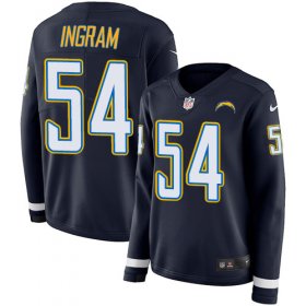 Wholesale Cheap Nike Chargers #54 Melvin Ingram Navy Blue Team Color Women\'s Stitched NFL Limited Therma Long Sleeve Jersey