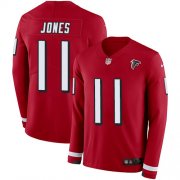 Wholesale Cheap Nike Falcons #11 Julio Jones Red Team Color Youth Stitched NFL Limited Therma Long Sleeve Jersey