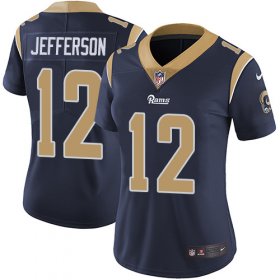 Wholesale Cheap Nike Rams #12 Van Jefferson Navy Blue Team Color Women\'s Stitched NFL Vapor Untouchable Limited Jersey