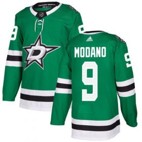 Wholesale Cheap Adidas Stars #9 Mike Modano Green Home Authentic Youth Stitched NHL Jersey