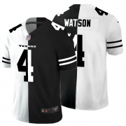 Cheap Houston Texans #4 Deshaun Watson Men's Black V White Peace Split Nike Vapor Untouchable Limited NFL Jersey