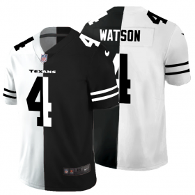 Cheap Houston Texans #4 Deshaun Watson Men\'s Black V White Peace Split Nike Vapor Untouchable Limited NFL Jersey