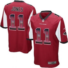 Wholesale Cheap Nike Falcons #11 Julio Jones Red Team Color Men\'s Stitched NFL Limited Strobe Jersey