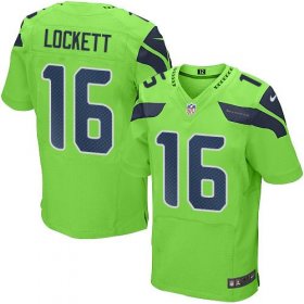 Wholesale Cheap Nike Seahawks #16 Tyler Lockett Green Men\'s Stitched NFL Elite Rush Jersey