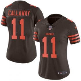 Wholesale Cheap Nike Browns #11 Antonio Callaway Brown Women\'s Stitched NFL Limited Rush Jersey