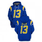Wholesale Cheap Men's Los Angeles Chargers #13 Keenan Allen 2021 Royal Pullover Hoodie