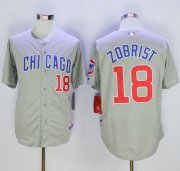 Wholesale Cheap Cubs #18 Ben Zobrist Grey Road Cool Base Stitched MLB Jersey