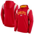 Wholesale Cheap Mens Kansas City Chiefs Red Sideline Stack Performance Pullover Hoodie
