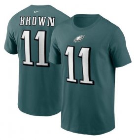Wholesale Cheap Men\'s Philadelphia Eagles #11 A. J. Brown 2022 Green Name & Number T-Shirt